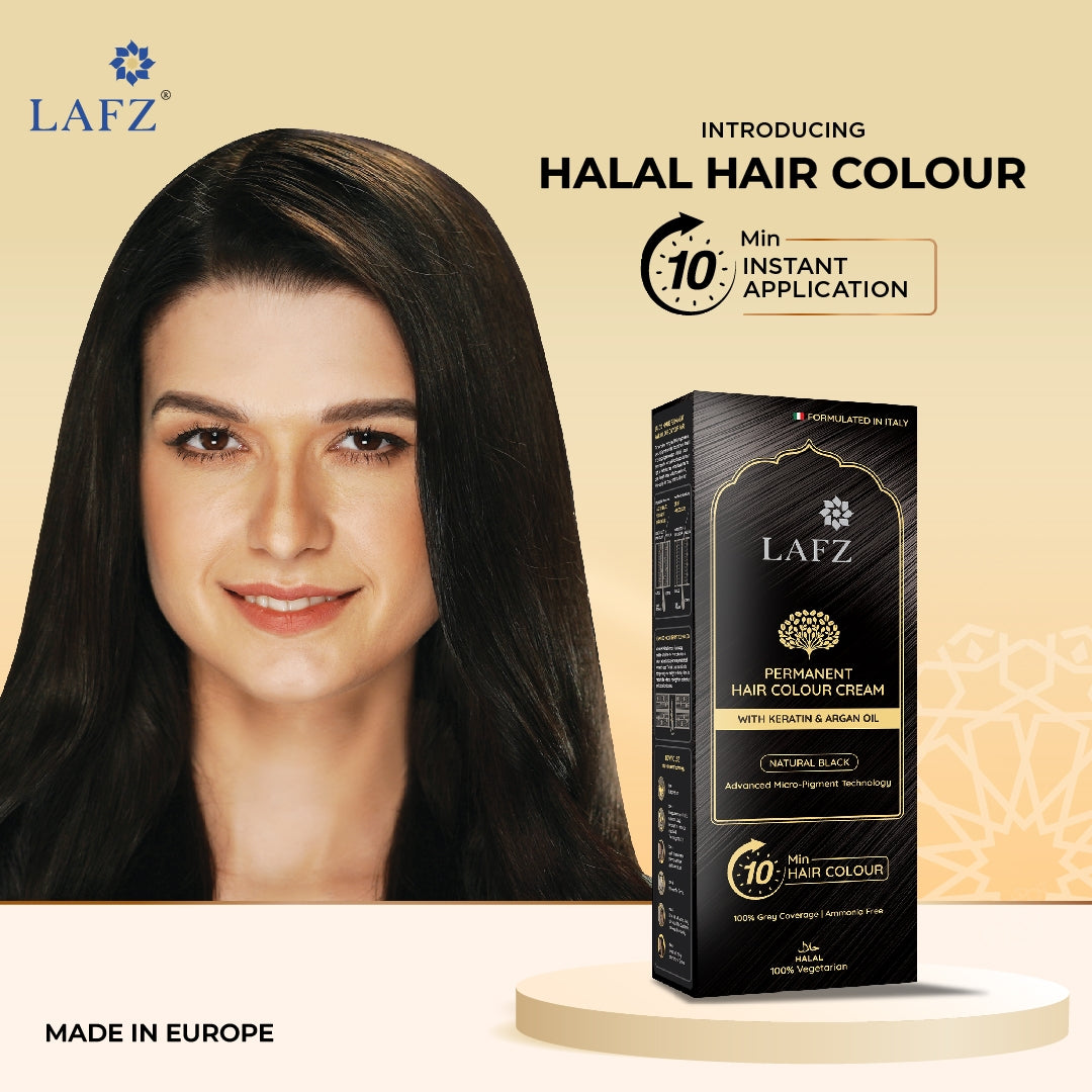 Lafz Permanent 10 Min Hair Color Cream Dubai (40ml) - Natural Black