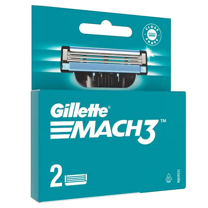 Gillette Mach3 Shaving 3-Bladed Cartridges - 2s Pack