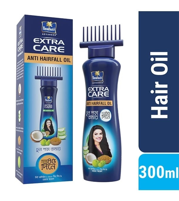 Anti Hair-Fall Bundle - Parachute Anti Hairfall Oil Extra Care 300ml (Root Applier) &amp; Parachute Naturale Shampoo Advanced Hair Fall Control 345ml
