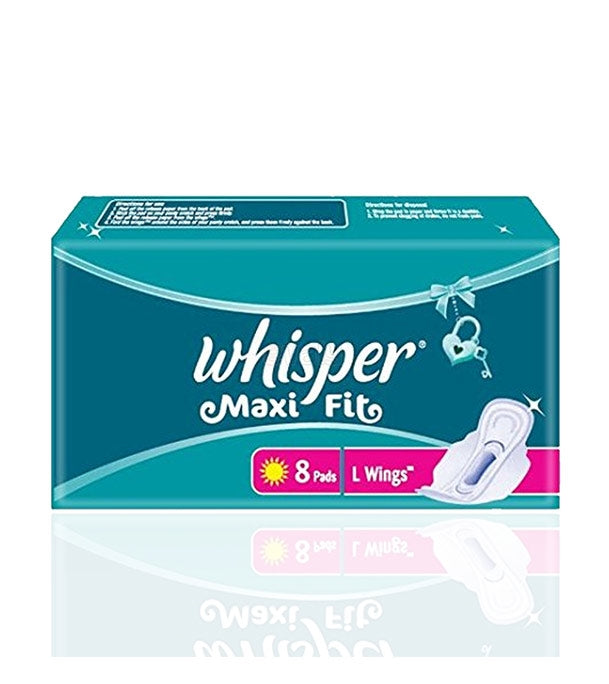 Whisper Maxi Fit Wings Sanitary Pads for Women - Large