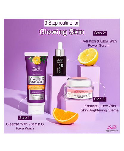 Iba Say Hello to Glowing Skin Kit - Vitamin C and Hyaluronic Acid Face Wash, Serum, Moisturizer