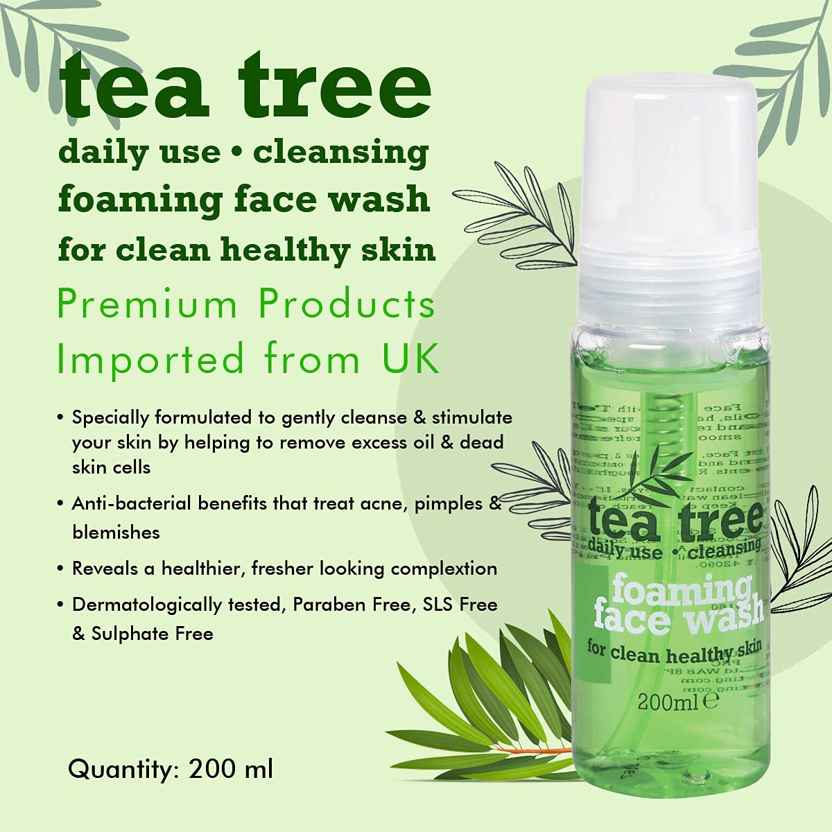 Xpel Tea Tree Foaming Face Wash (200ml)