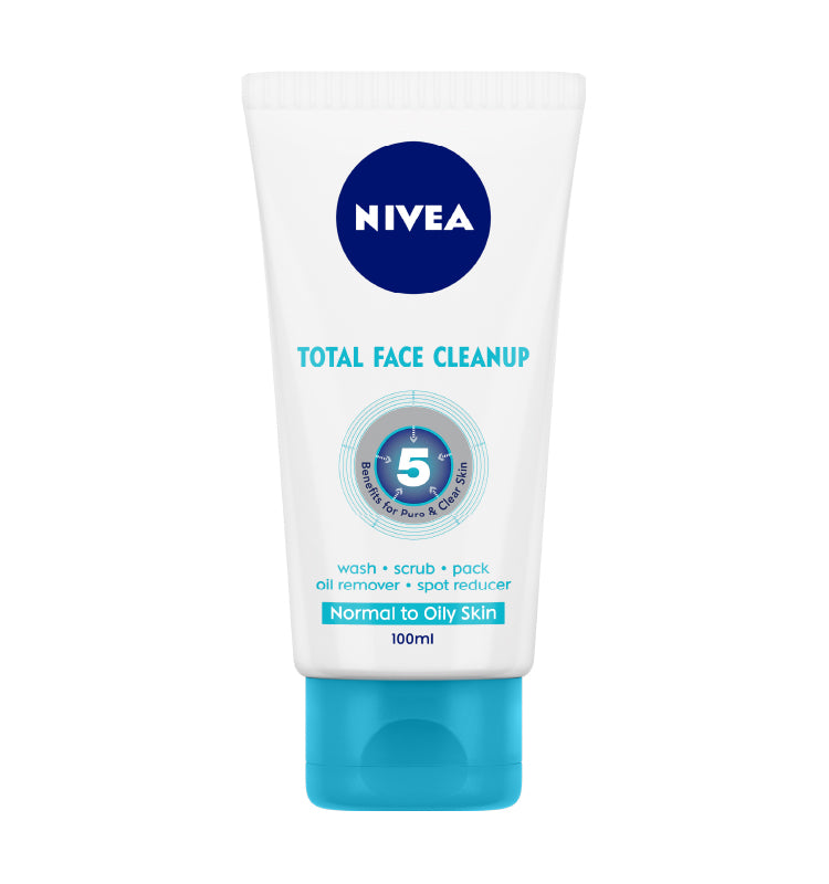 Nivea Water Lily and Oil Shower Gel 250ml and Total Face Cleanup Face Wash 100ml (Combo Pack )