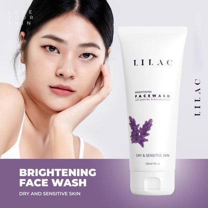 Lilac Advanced Brightening Face Wash for Dry And Sensitive Skin (120ml)