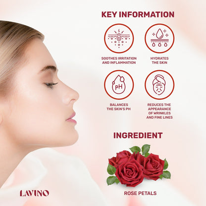 Lavino Rose Water Face Mist with Hyaluronic Acid (125ml)