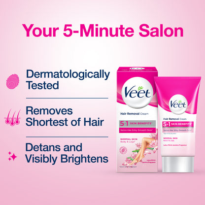 Veet Hair Removal Cream Normal Skin (25gm) Pack of 2 (25gx2) - Free 2 Dettol¬†Mini¬†Soap