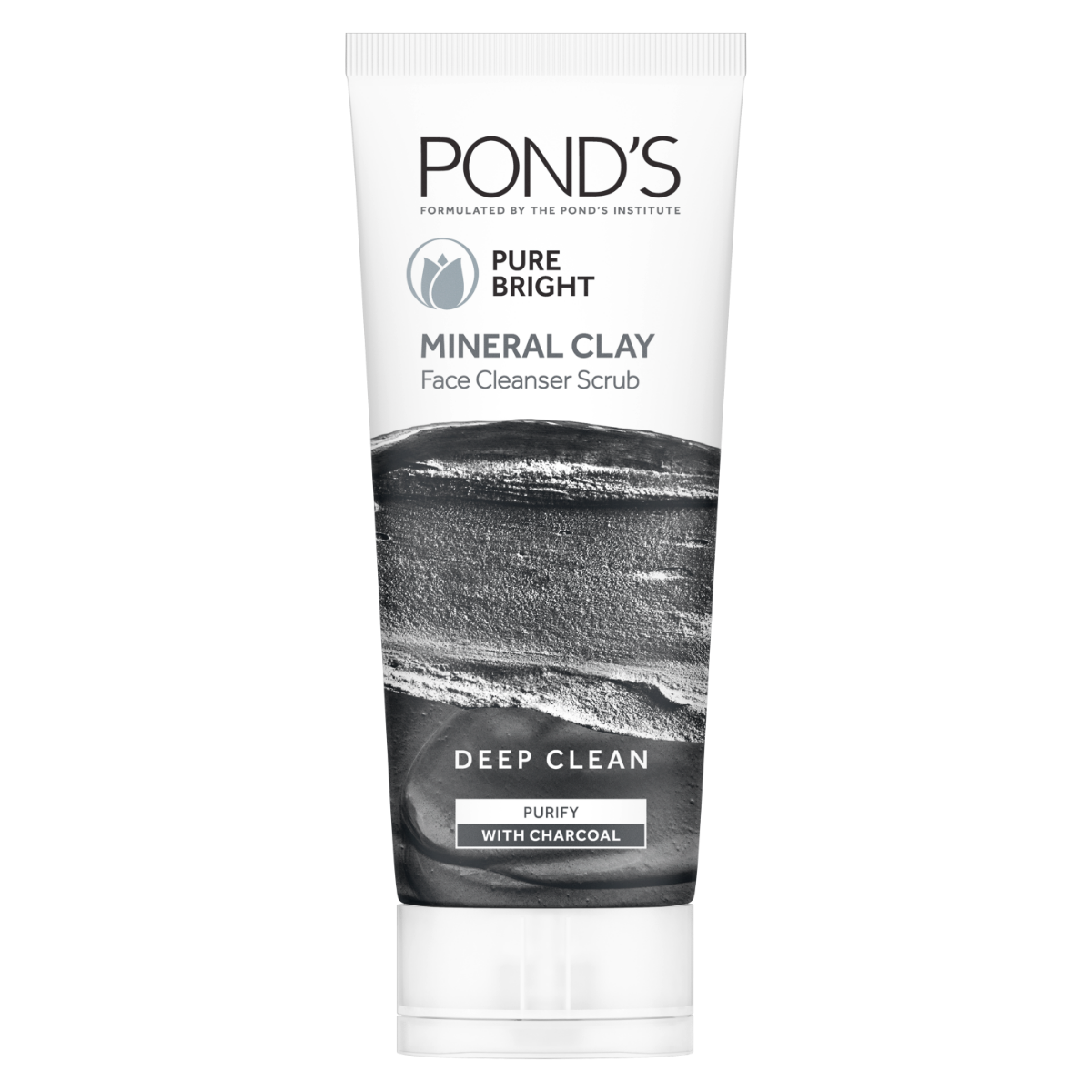 Ponds Pure White Mineral Clay Face Cleanser Scrub with Charcoal (90gm)