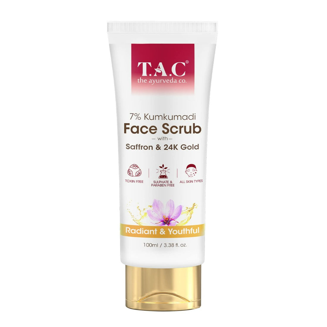 TAC - The Ayurveda Co. 7% Kumkumadi Face Scrub with 24K Gold Dust (100gm)