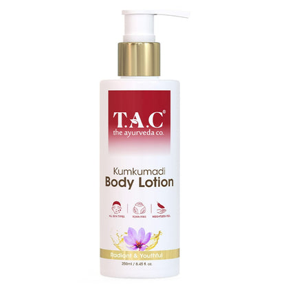 TAC- The Ayurveda Co. Kumkumadi Body Lotion for Radiant and Youthful Skin (250ml)