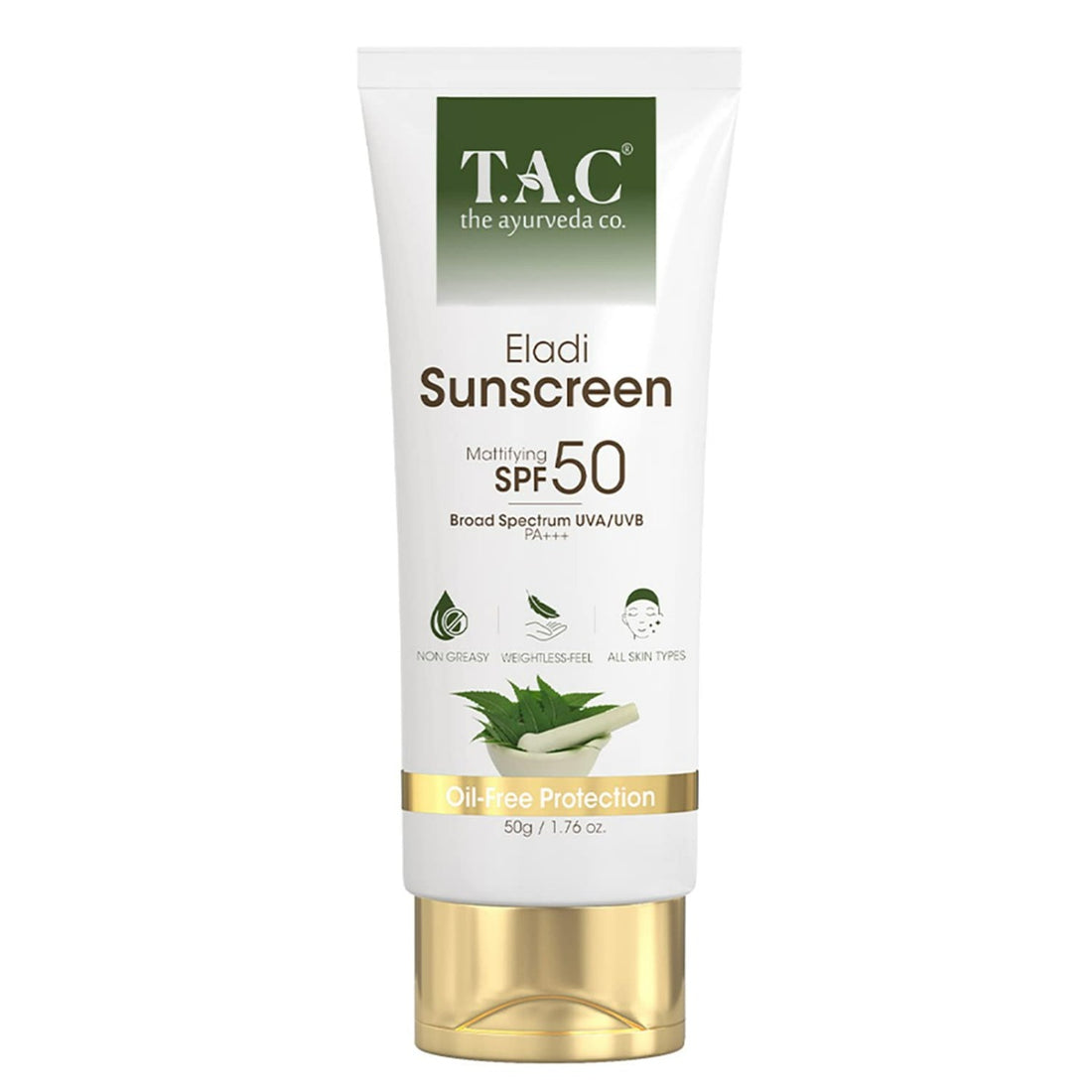 TAC - The Ayurveda Co. Eladi Sunscreen Matifying SPF 50 UVA/UVB PA+++ (50gm)