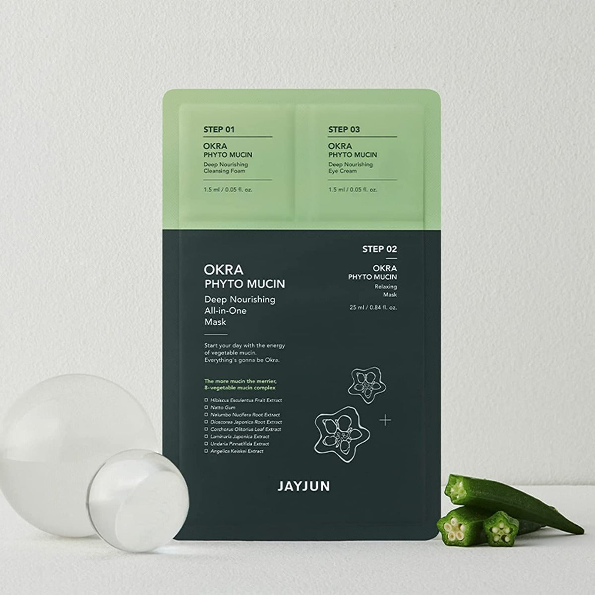 JAYJUN Okra Phyto Mucin Deep Nourishing All-In-One 3 Step Mask (25ml) - 1 Pcs