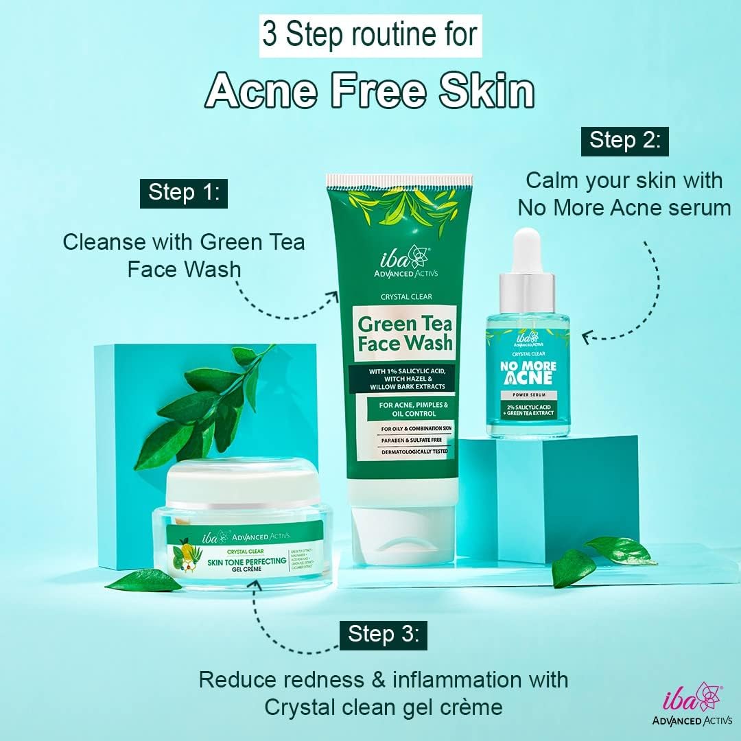 Iba Say Hello to Clear Skin Kit - Green Tea and Salicylic Acid Face Wash, Serum, Moisturizer