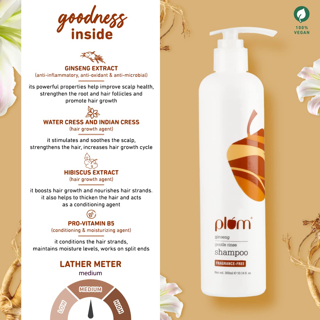 Plum Ginseng Gentle Rinse Shampoo (300ml)