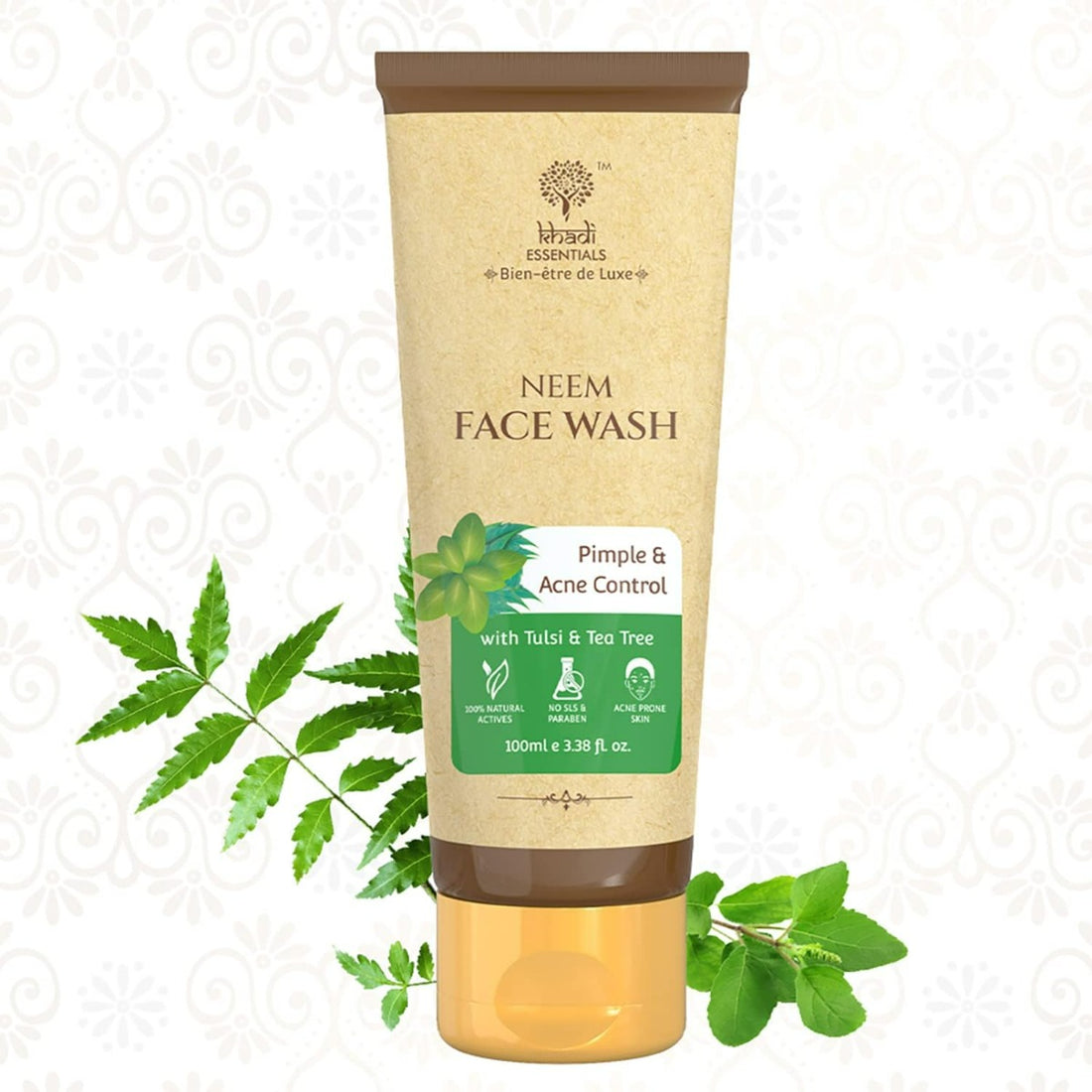 Khadi Essentials Neem Face Wash for Acne and Pimple Control (100ml)