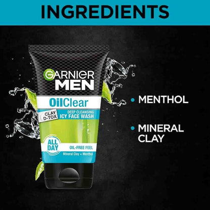 Garnier Men Oil Clear Clay D-Tox Icy Face Wash