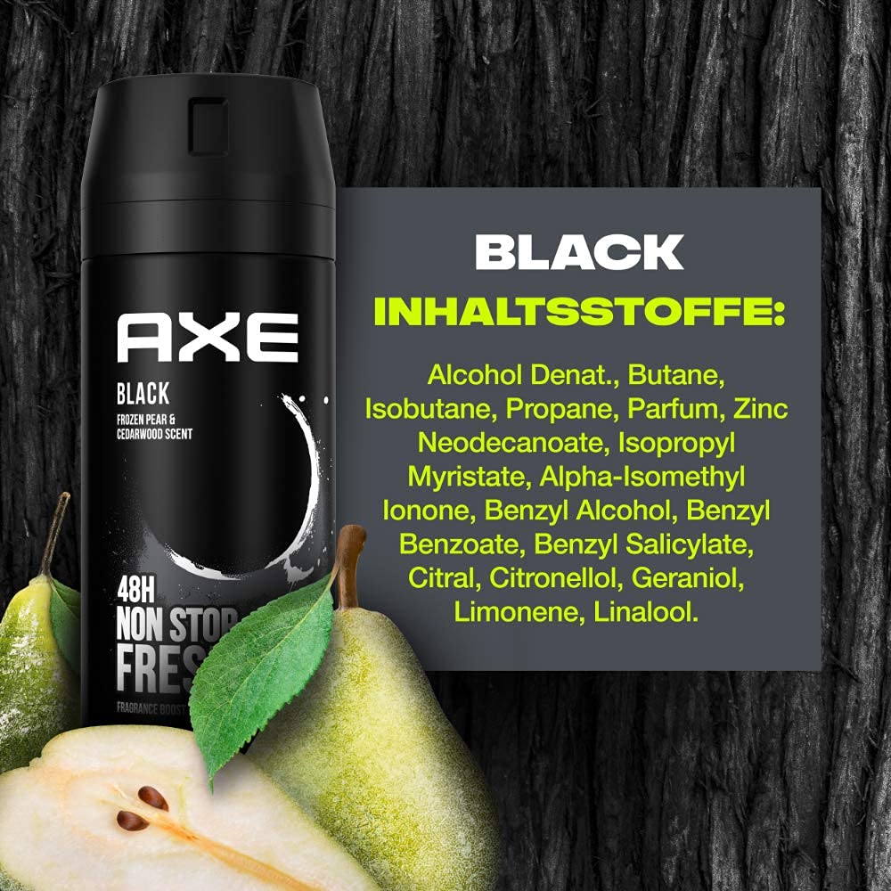 Axe Deodorant Body Spray Black Pera Frozen &amp; Cedro 150 ml