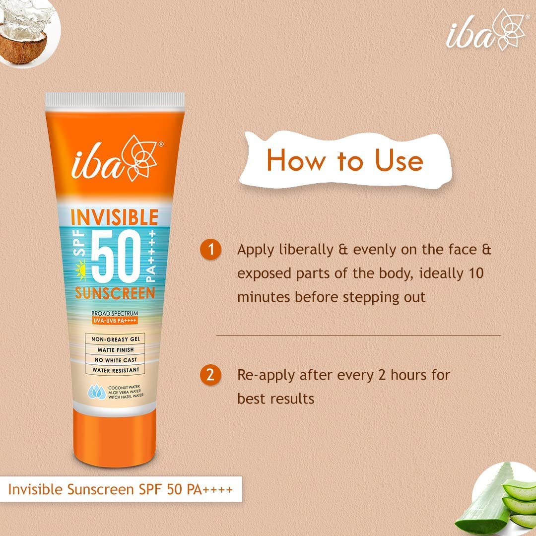 Iba Invisible Sunscreen SPF 50 (80gm)