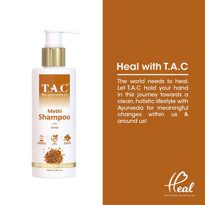 TAC - The Ayurveda Co. Methi Hair Shampoo with Amla for Hairfall and Dandruff Control (250ml)
