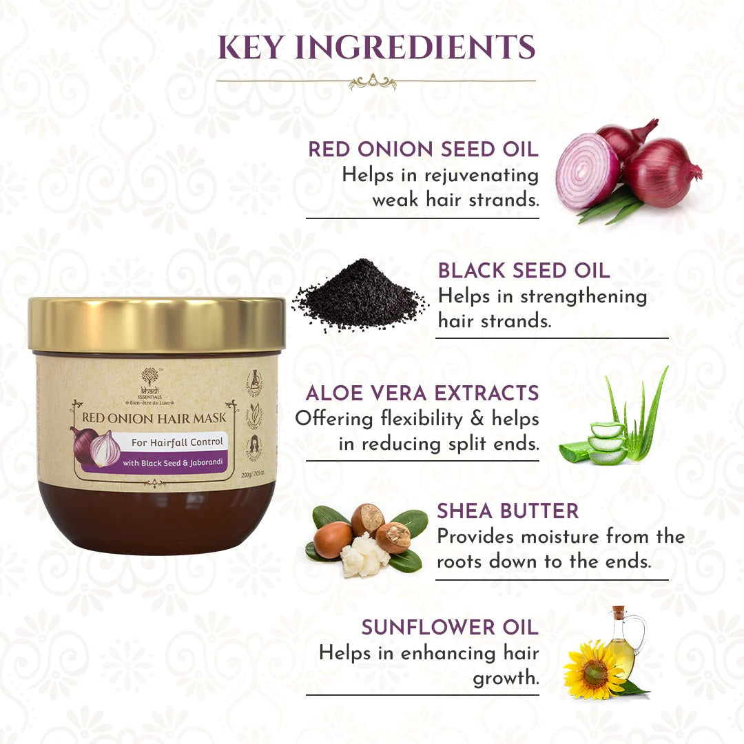 Khadi Essentials Red Onion Hair Mask for Hair Fall Control (200gm)