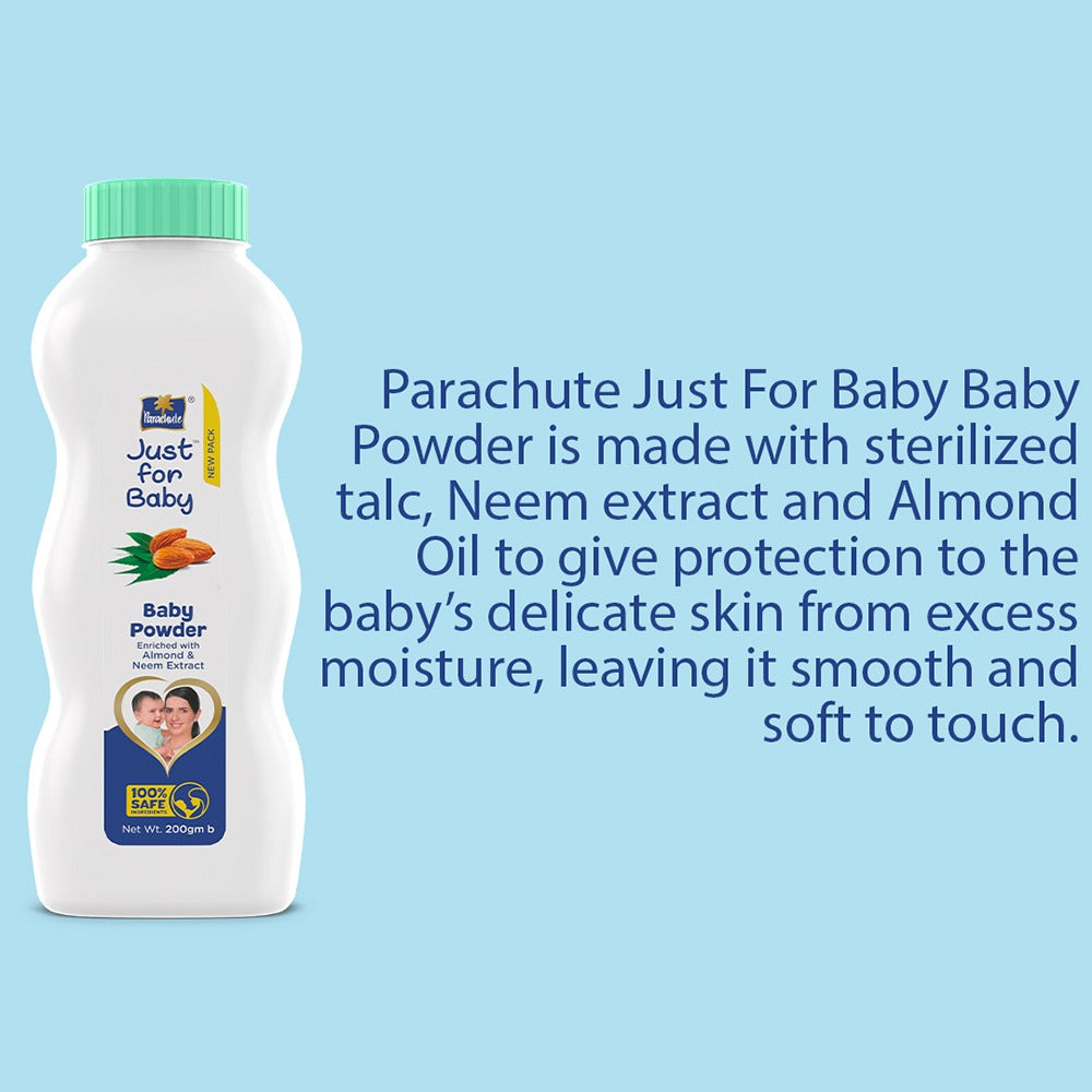 Parachute Just for Baby - Baby Powder 200g (Baby Soap 75g Free)