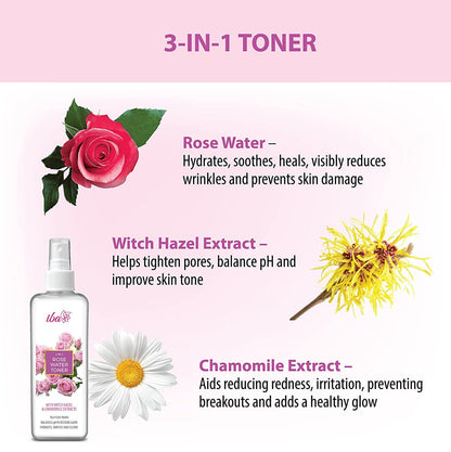 Iba 3-in-1 Rose Water Toner (240ml)