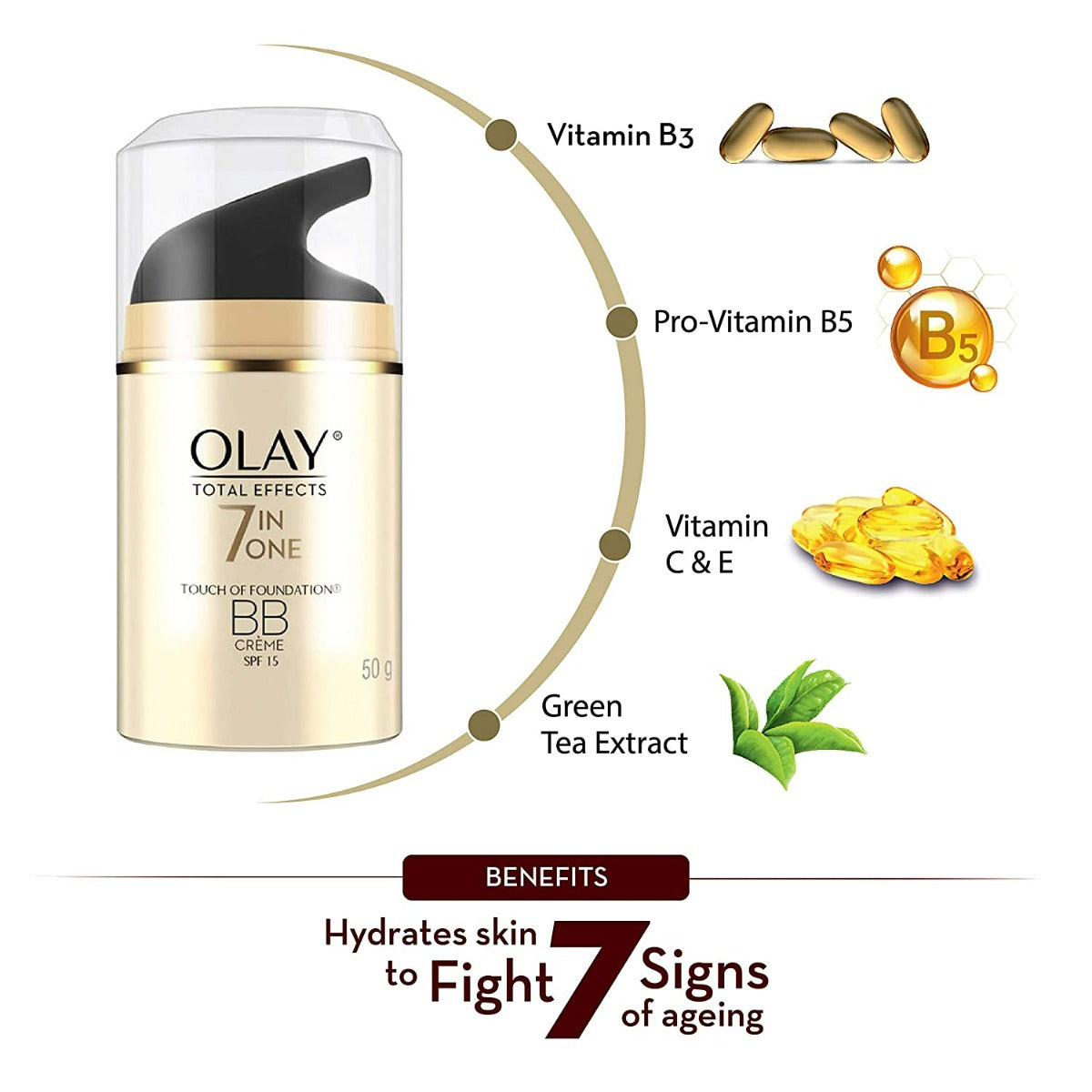 Olay Total Effects 7 In One Touch of Foundation BB Cream SPF 15 (50gm)