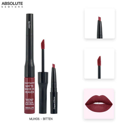 Absolute New York Matte Made In Heaven Liquid Lipstick and Liner Duo (4.2gm) - MLIH06 Bitten