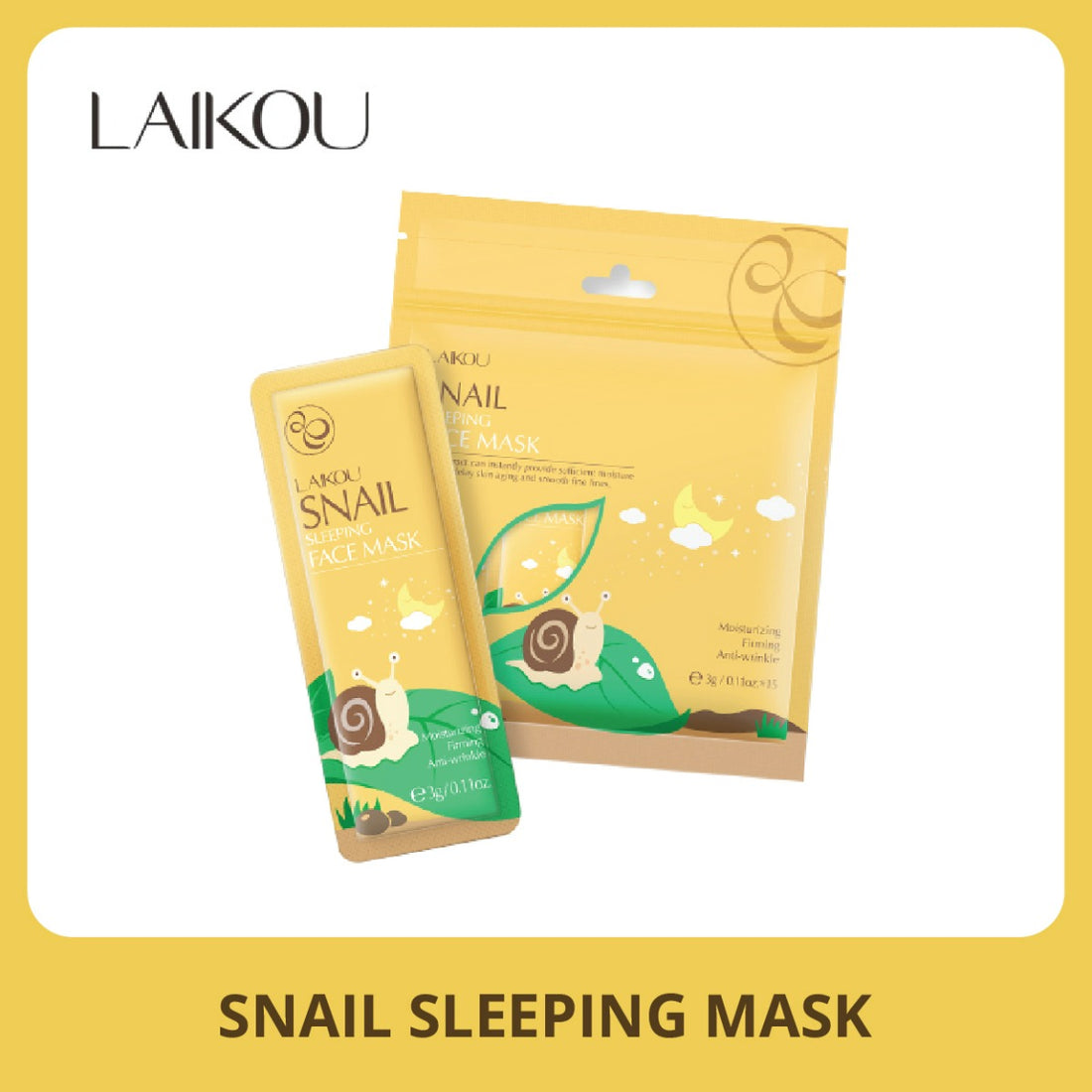 Laikou Snail Sleeping Face Mask (15Pcs)