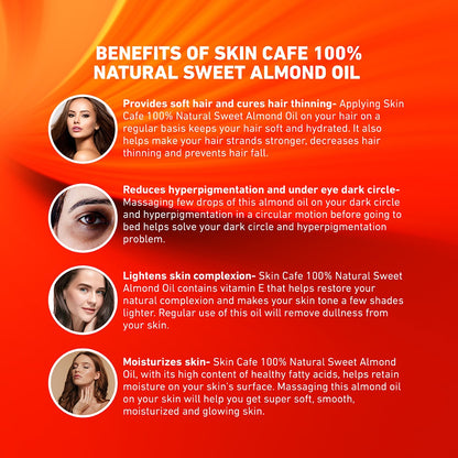 Skin Cafe Beauty Grade 100% Pure Sweet Almond Oil (120ml)