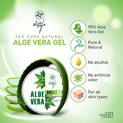 Skin Cafe 98% Pure and Natural Aloe Vera Gel (240ml)