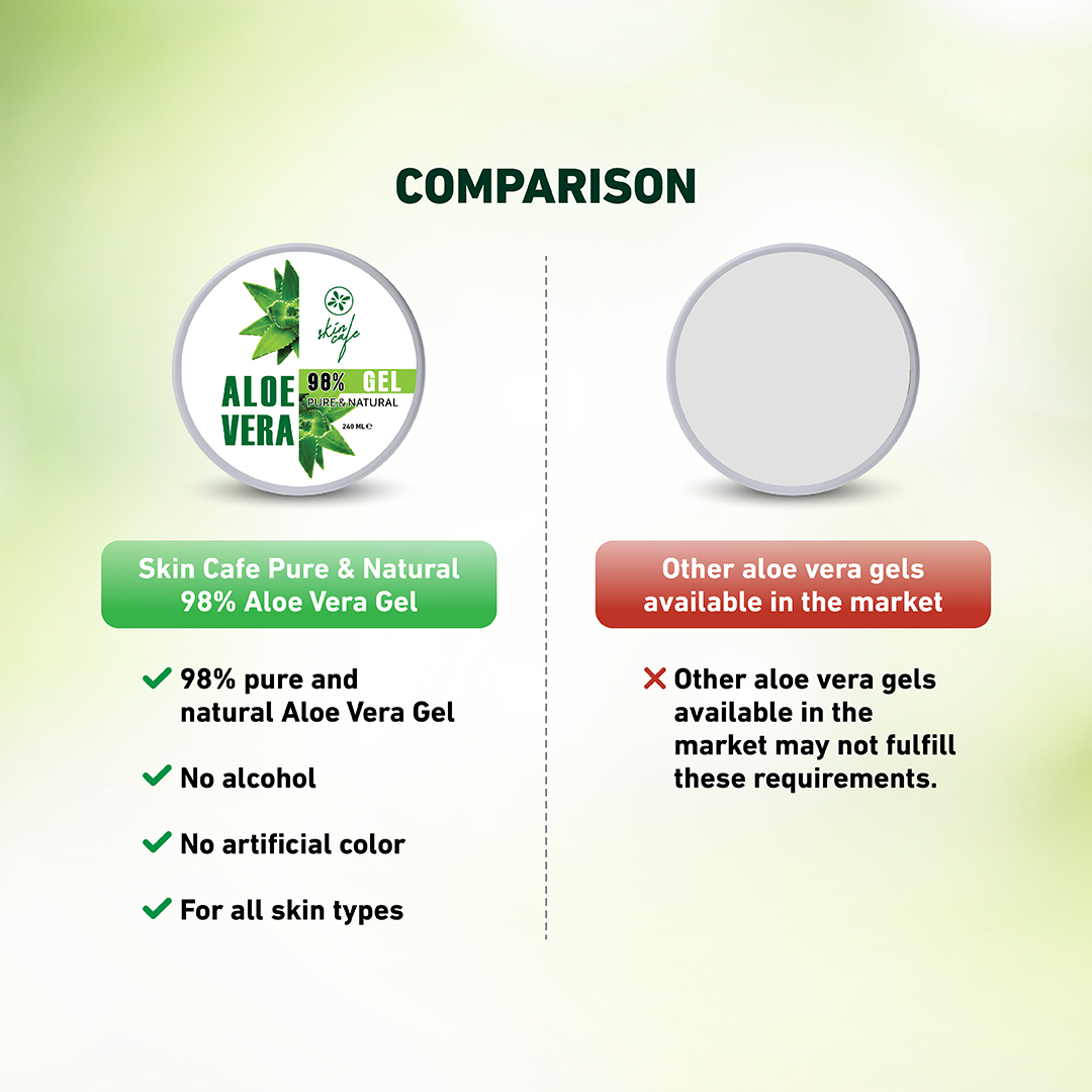 Skin Cafe 98% Pure and Natural Aloe Vera Gel (240ml)