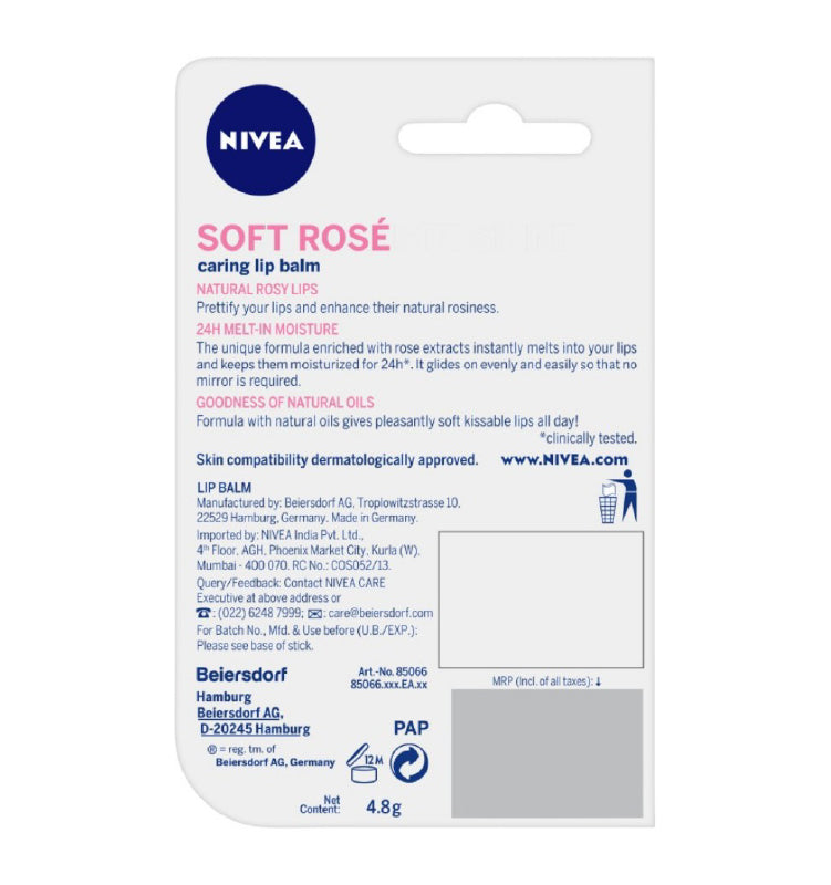 Nivea Lip Care Soft Rose 4.8g