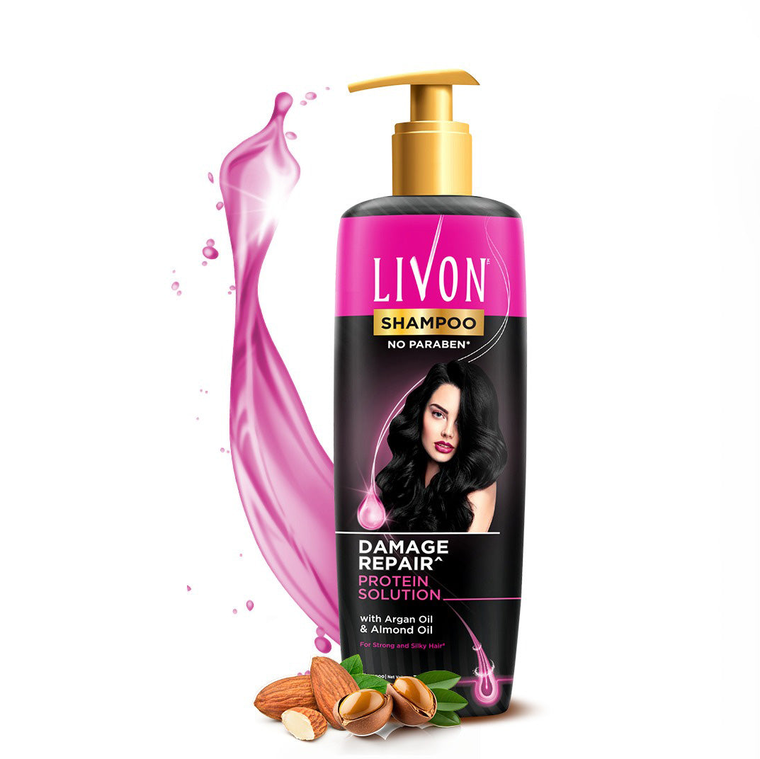 Livon Damage Repair Protein Shampoo 300ml &amp; Livon Hair Serum 50 ml (FREE Olive Oil 100ml)