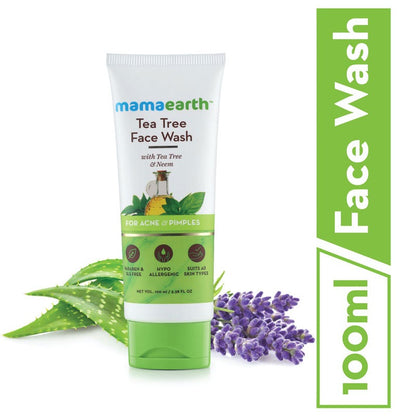 Mamaearth Tea Tree Face Wash for Acne and Pimples (100ml)