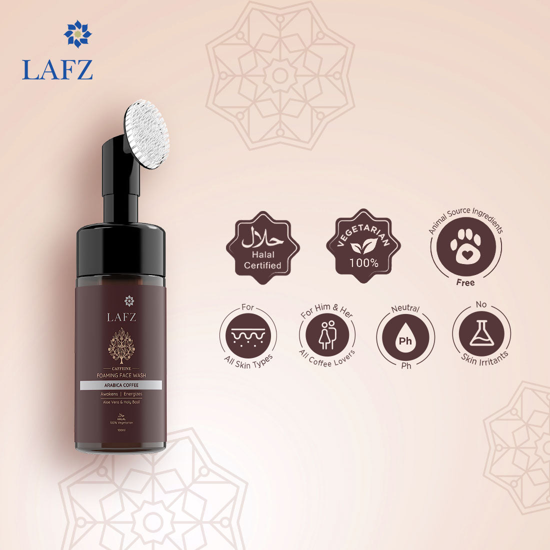 Lafz Foaming Face Wash (100ml) - Caffeine (India)