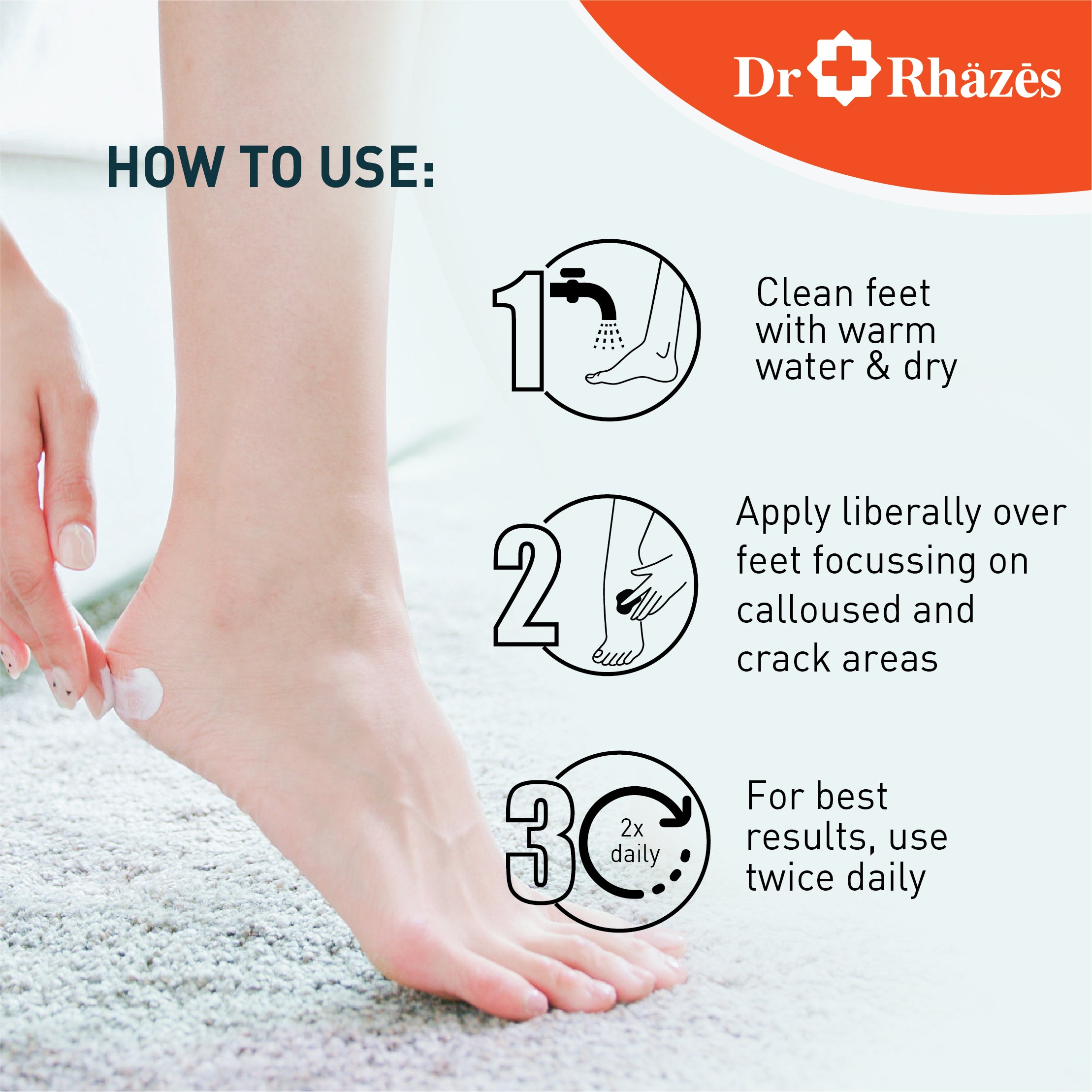 Dr Rhazes Foot Cream - Heals Cracked Heels (50g)
