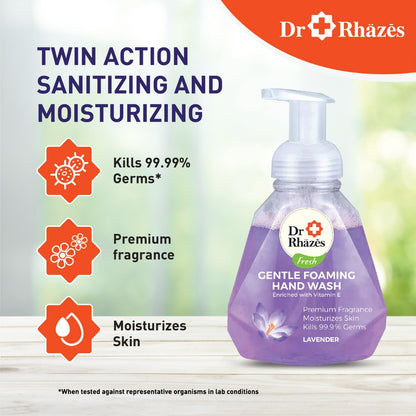 Dr Rhazes Gentle Foaming Hand Wash Bottle (300ml) - Lavendar