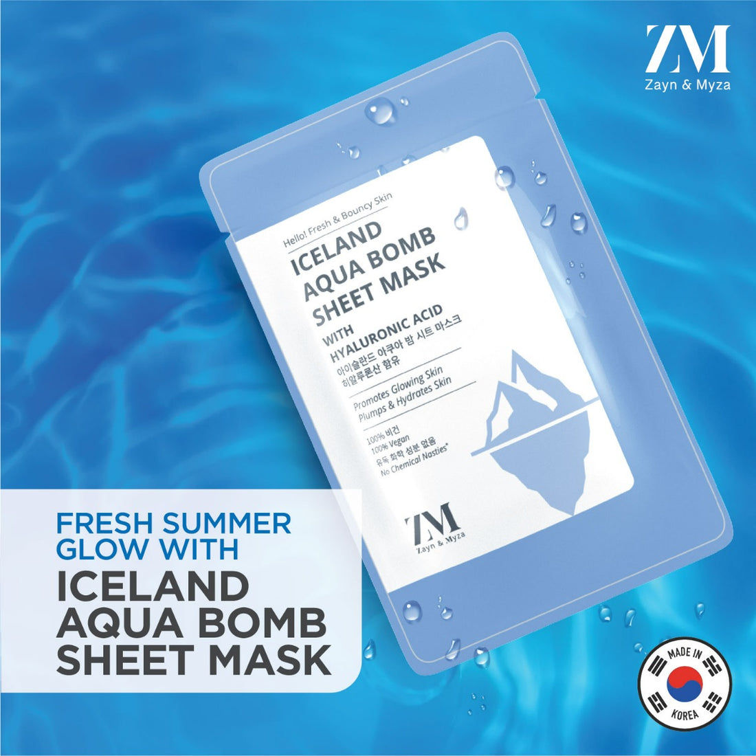 Zayn &amp; Myza Iceland Aqua Bomb Sheet Mask (20g)