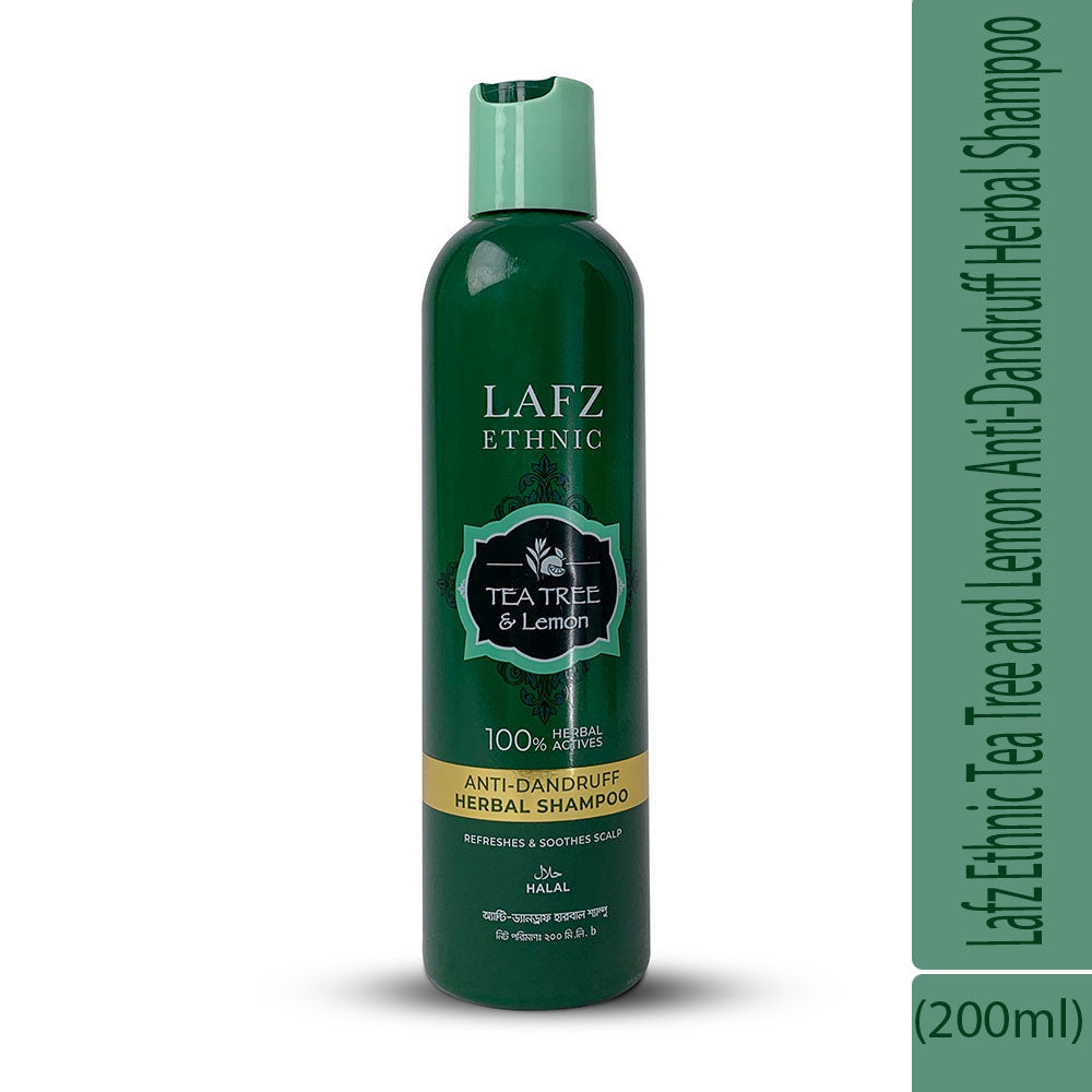 Lafz Ethnic Tea Tree and Lemon Anti-Dandruff Herbal Shampoo (200ml)