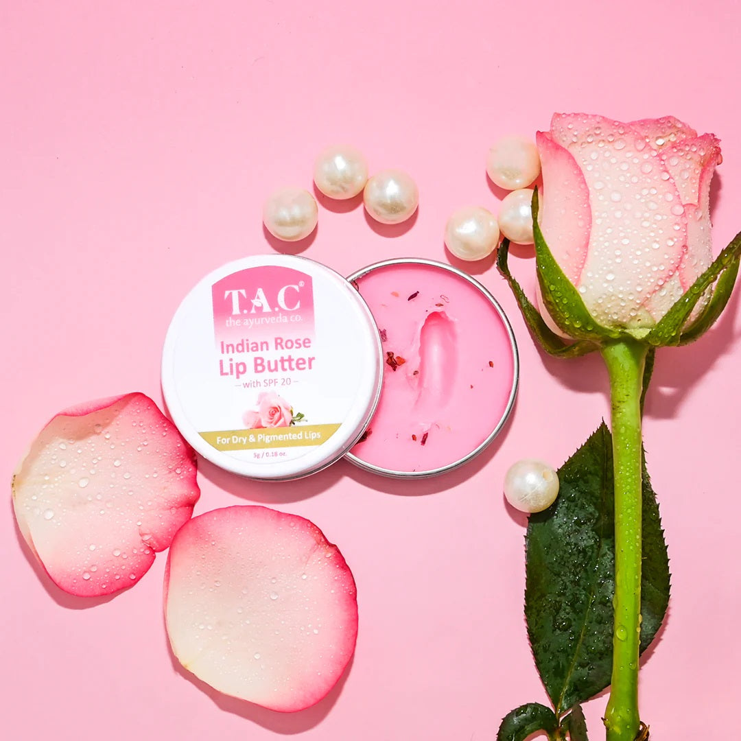 TAC - The Ayurveda Co. Rose Lip Butter For Dry and Pigmented¬†Lips¬†(5gm)