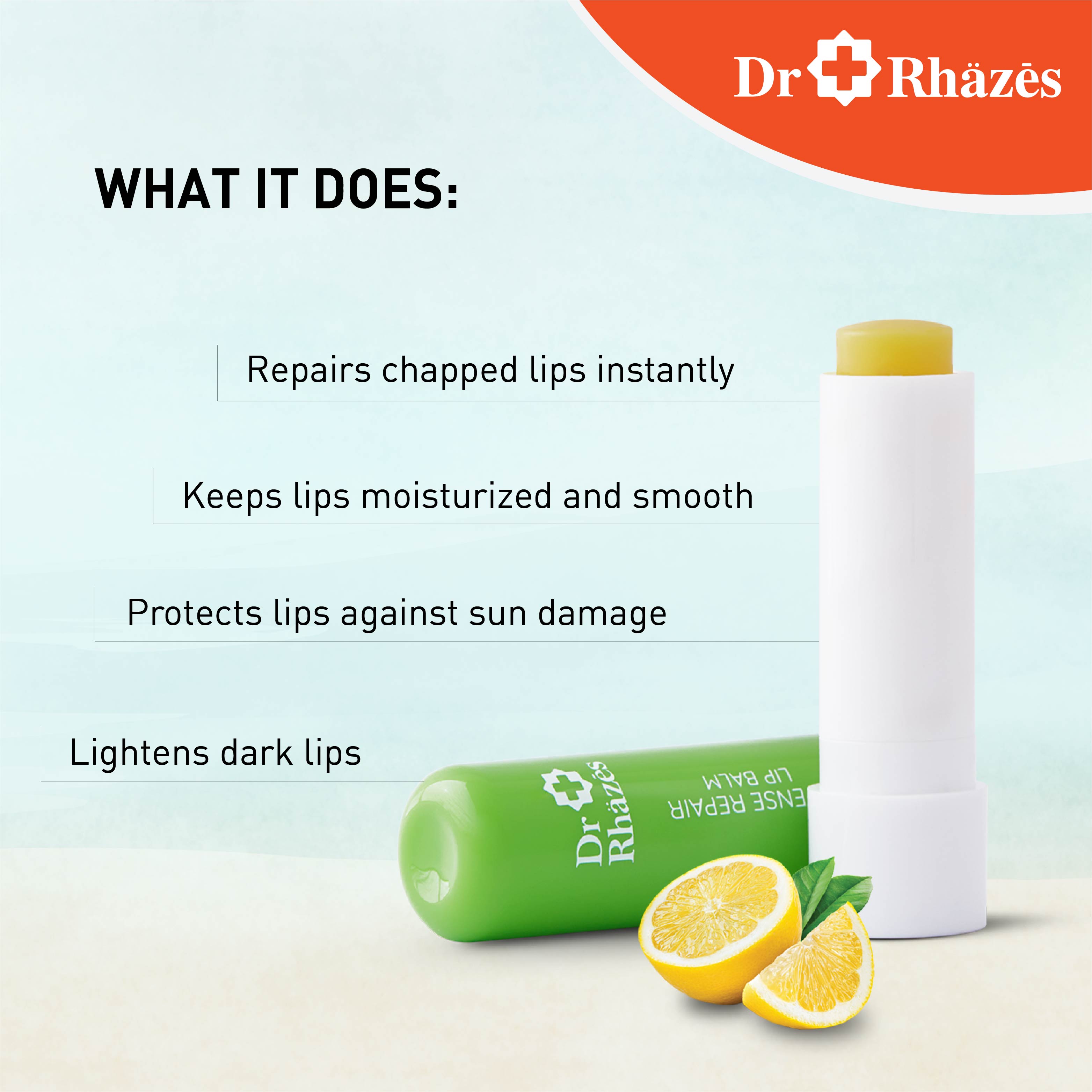Dr Rhazes Intense Repair Lip Balm with Natural Lemon Oil (4.5g)