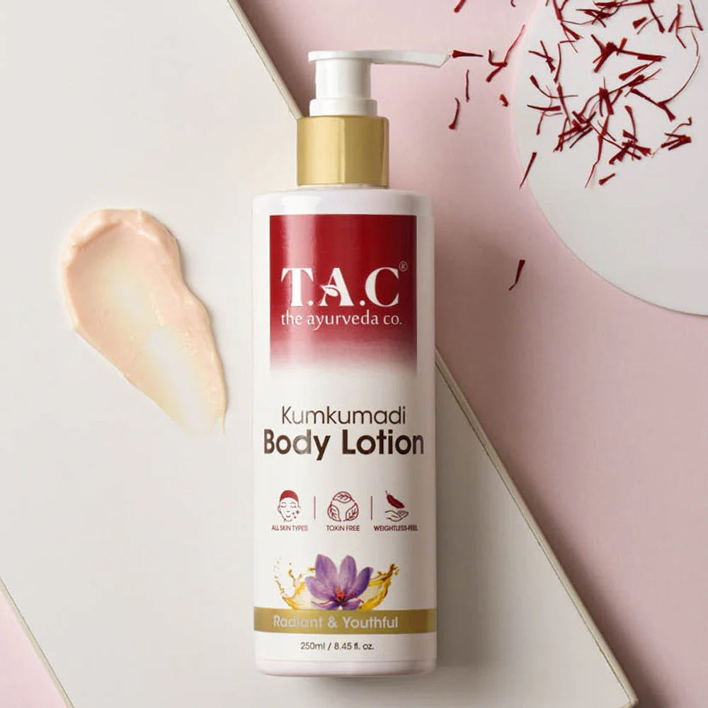 TAC- The Ayurveda Co. Kumkumadi Body Lotion for Radiant and Youthful Skin (250ml)