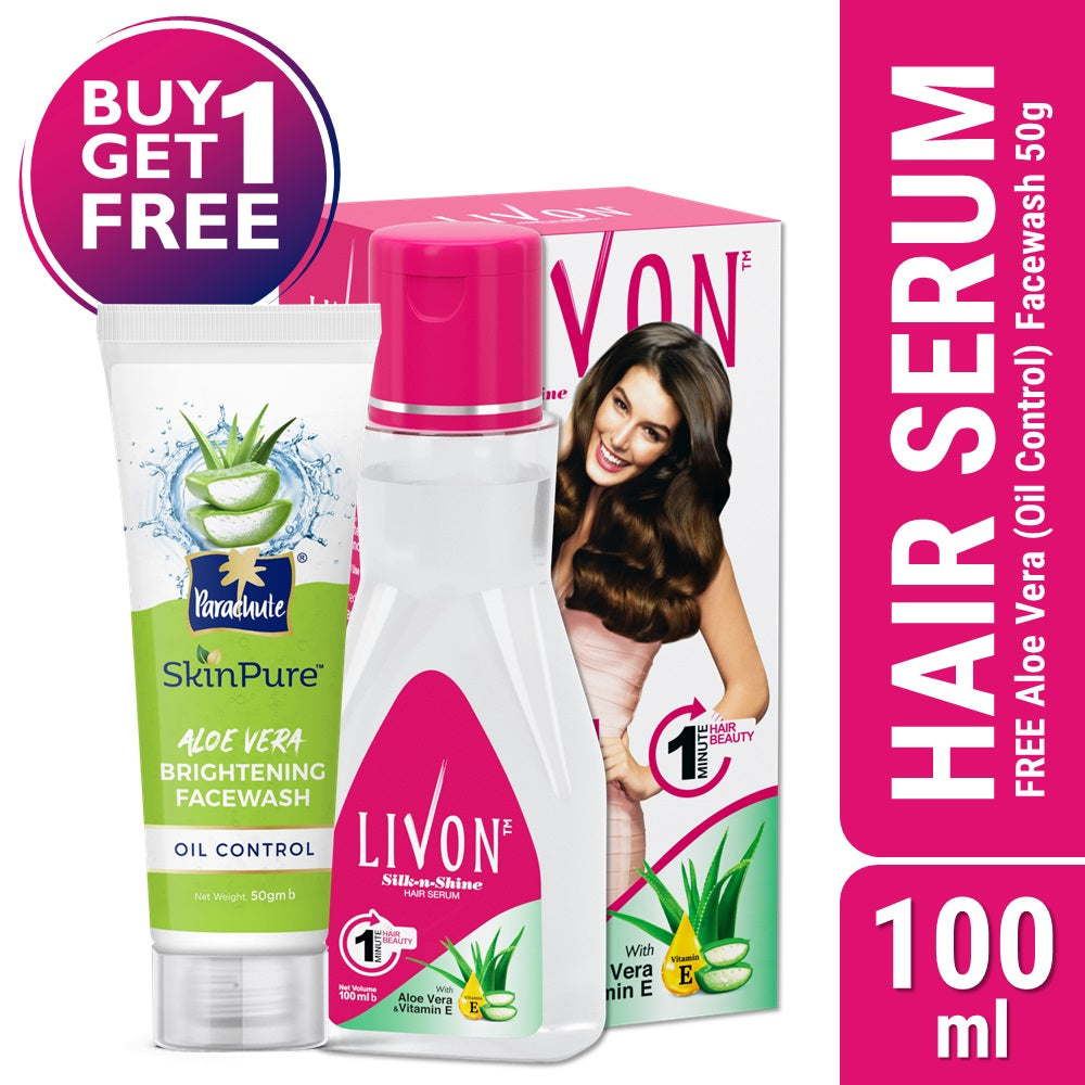 Livon Hair Serum 100ml (FREE Aloe Vera Facewash - OIL CONTROL - 50gm)