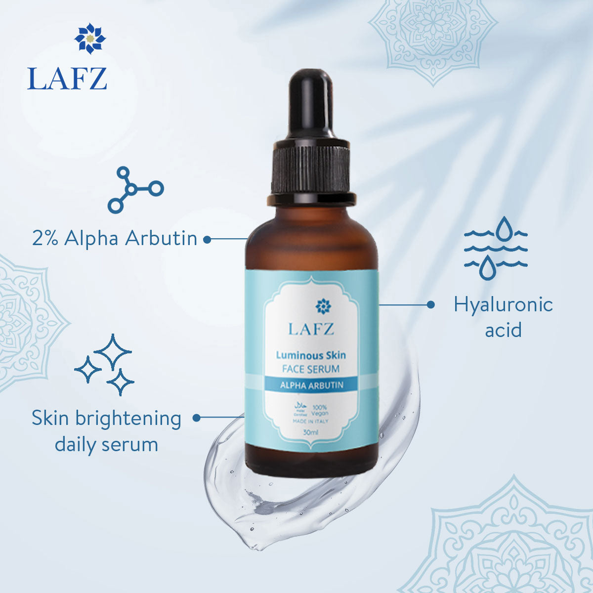 Lafz Luminous Skin Face Serum (30ml) - Alpha Arbutin