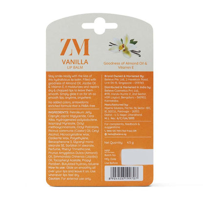 Zayn &amp; Myza Moisturizing Lip Balms (4.5g) - Vanilla