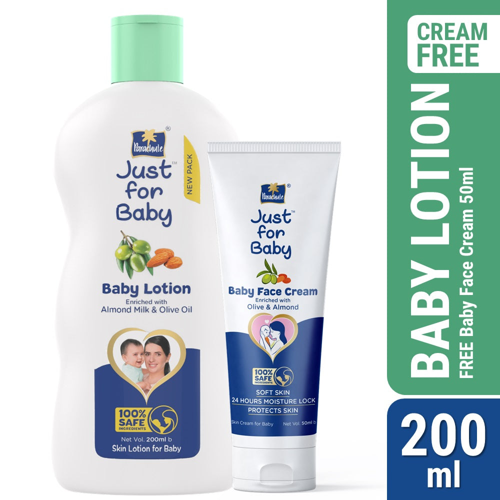 Parachute Just for Baby - Baby Lotion 200ml (Baby Face Cream 50g FREE)