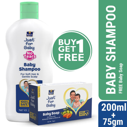 Parachute Just for Baby - Baby Shampoo 200ml (Baby Soap 75g Free)