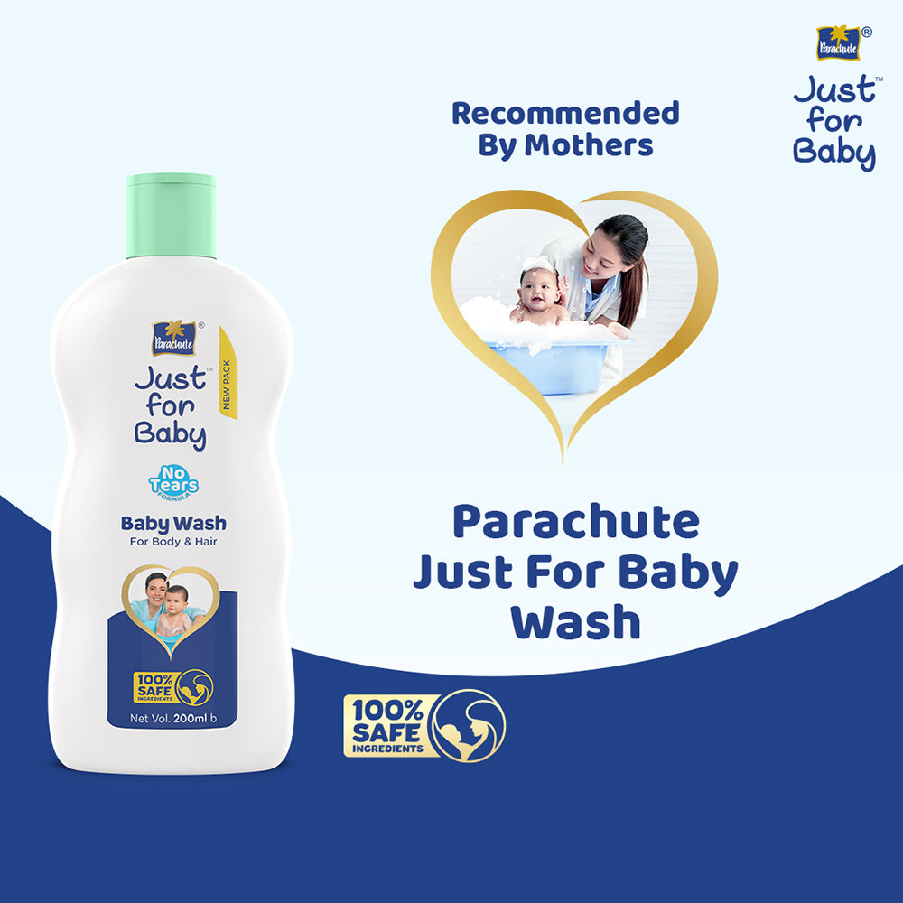 Parachute Just for Baby - Baby Oil 200ml (Baby Wash 100ml FREE)