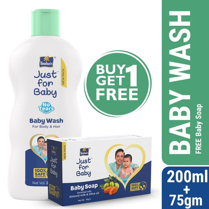 Parachute Just for Baby - Baby Wash 200ml (Baby Soap 75g Free)