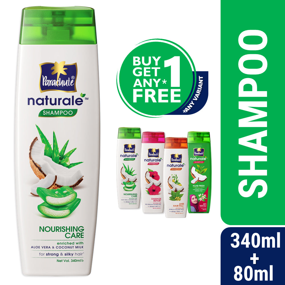 Parachute Naturale Shampoo Nourishing Care 340ml (80ml Shampoo Free)